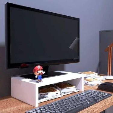 Imagem de Suporte Para Monitor Elevado Branco Home Office Organização