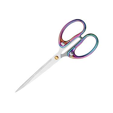 Imagem de Aemoe Tesoura de escritório de 16 cm, toda em aço inoxidável, tesoura de lâmina ultra afiada, tesoura afiada resistente para escritório, casa, escola, costura, tecido, artesanato, tesouras multiuso, coloridas