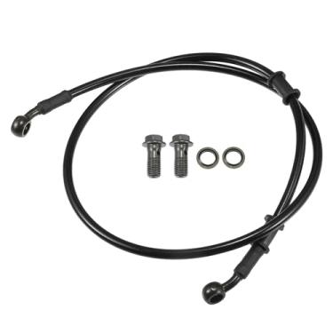 Imagem de Motoforti Mangueira de freio universal para motocicleta, quadriciclo, motocross, trançada, linha de freio hidráulico, oleoduto, 100 cm, durável, metal, preto, verde militar, 1 conjunto