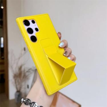 Imagem de Capa de telefone magnética com pulseira de luxo para Samsung Galaxy S24 S23 Utra S22 S21 S20 FE S10 Note 20 10 Plus Capa de couro, amarela, para Galaxy S23 Plus