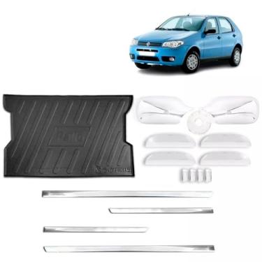 Imagem de Kit Apliques Maçanetas + Aplique de retrovisores lados direito e esquerdo + Frisos Slim + Protetor de porta malas + Aplique de tampa de combustível + Tampa de válvula de pneu Palio G1 1996/2000