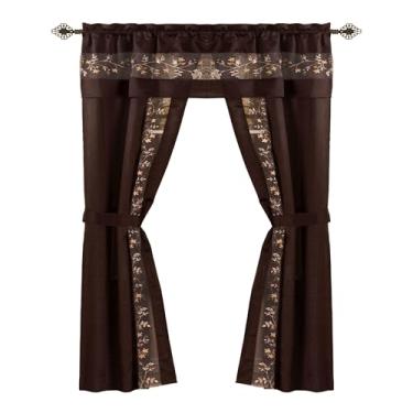 Imagem de Achim Home Furnishings Painel de janela ombré, 127 cm, 150 cm x 160 cm, chocolate