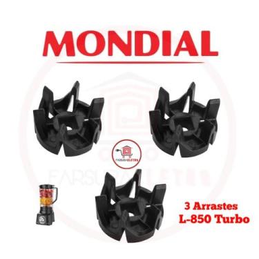 Imagem de 3x Arraste Acoplamento do Copo Liquidificador Mondial L-850
