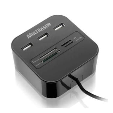 Imagem de Hub Usb 2.0 3 Portas + Leitor De Cartão Multilaser Leito - Alex Import