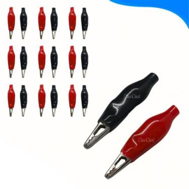 Imagem de Kit 10 Pares Garra Jacaré Clip 5a Pequeno Vermelho E Preto - CARDAD