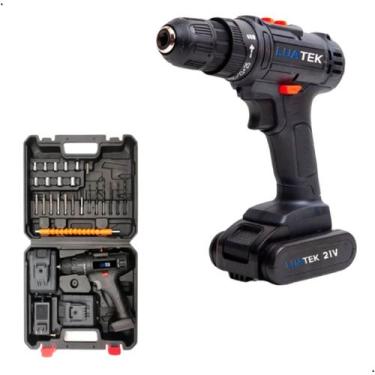 Imagem de Furadeira Parafusadeira Sem Fio 2 Bateria Recarregavel 21V - Luatek, P