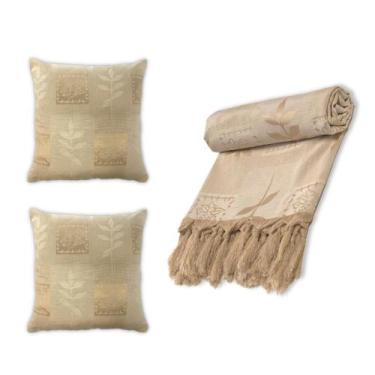 Imagem de Kit Manta Xale Para Sofá Decoração Casa 1,40 X 1,80 Com 2 Capas Para A