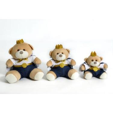 Imagem de Trio de Ursinho Para Nicho Quarto Bebe P18cm M20cm G25cm Aviador - Anj