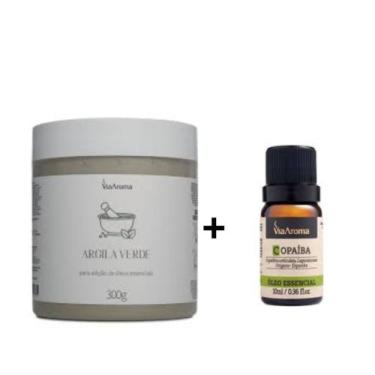 Imagem de Kit 1 Argila Verde 300 gramas + 1  Óleo Essencial Cobaíba 10ml - Via A