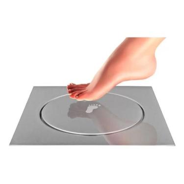 Imagem de Ralo Click Inteligente P/ Banheiro Quadrado 10 Cm Inox Cromo - QG DOS 