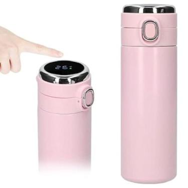 Imagem de Garrafa Térmica de Água Inox com Termômetro Led Digital e Botão Estamp