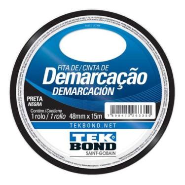 Imagem de Fita Adesiva Para Demarcação 15m Preta Tek Bond, Preto