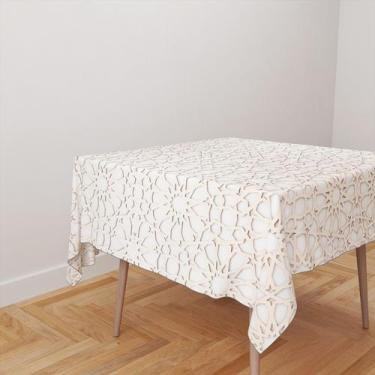 Imagem de Toalha De Mesa Quadrada 4 Lugares Tecido Oxford Recortes Flores TL194 