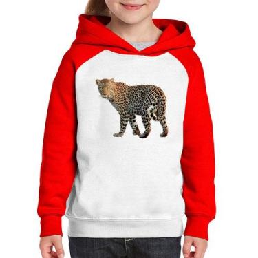 Imagem de Moletom Infantil Leopardo - Foca na Moda, Branco, Vermelho, 12