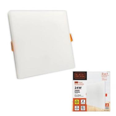 Imagem de Painel Plafon Led Borda Infinita Black + Decker Quadrado 24W, Branco F