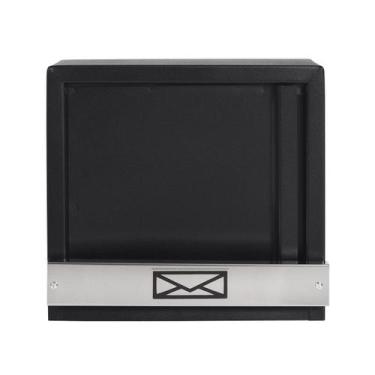 Imagem de Caixa De Correio Grade Vertical Preto Fosco Tarja Inox Top moderna - T