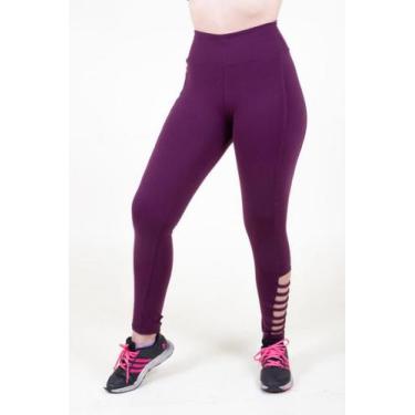 Imagem de Legging  vinho com recortes nas laterais - Heline Modas, P