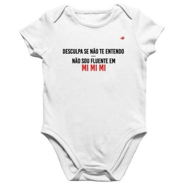 Imagem de Body Bebê Algodão Não sou fluente em Mimimi - Foca na Moda, Branco, GG