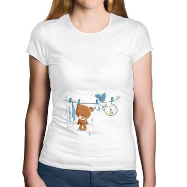 Imagem de Baby Look Algodão É um menino - Foca na Moda, Branco, GGG
