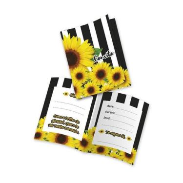 Imagem de Convite Festa Girassol - 8 unidades - Festcolor - Rizzo Festas