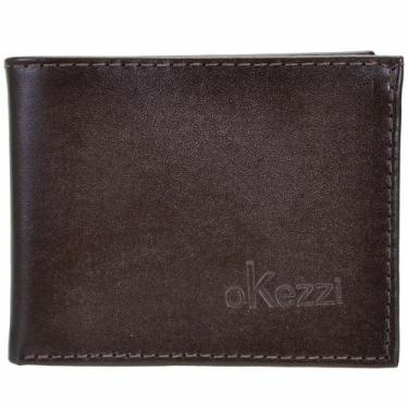 Imagem de Carteira Masculina Couro Liso Porta Cartão Documento Cnh - Okezzi, Pre