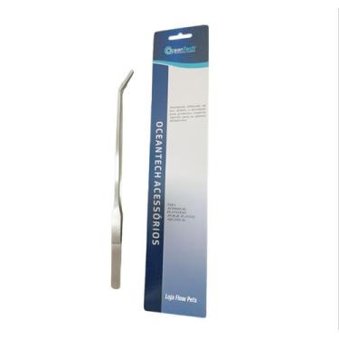 Imagem de Pinça Curva Ocean Tech 27cm Aço Inox Para Aquários Plantados - OCEANTE