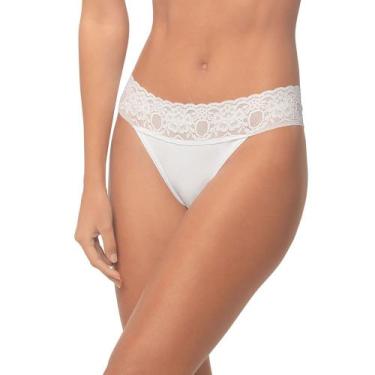 Imagem de Calcinha DeMillus 53331 Com Renda, Branco, P/M