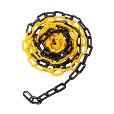 Imagem de YsXoWiui Barreira de segurança de ligação de corrente de tráfego, cones de tráfego, conector para entrada de garagem, Amarelo Preto