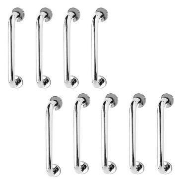 Imagem de Barra de Apoio 40cm Inox Kit 9 Unidades Idoso Banheiro Box Casa Gestante Cadeirante Suporte Corrimao Escada Segurança Acessibilidade