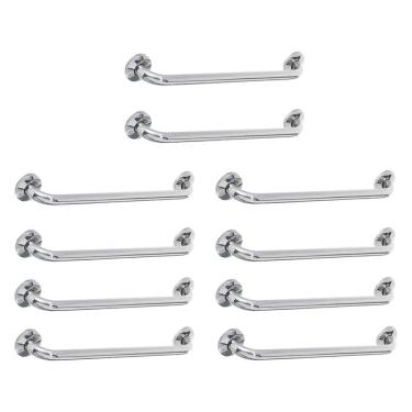 Imagem de Barra de Apoio 40cm Inox Kit 10 Unidades Cadeirante Idoso Banheiro Box Casa Gestante Suporte Corrimao Escada Acessibilidade Segurança