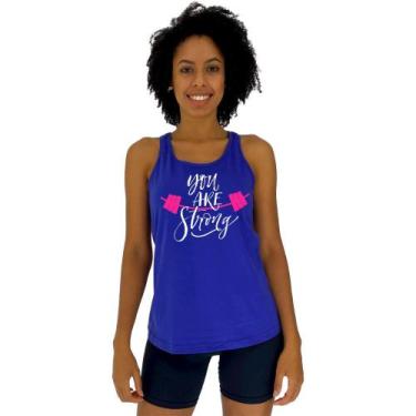 Imagem de Regata Feminina Recorte Nadador MXD Conceito You Are Strong, EGG, Azul