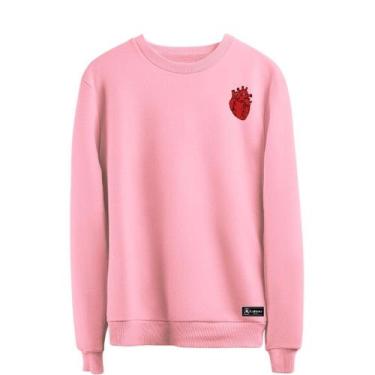 Imagem de Blusão Moletom Coração Masculino e Feminino Personalizado sem Capuz go