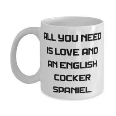 Imagem de Caneca All You Need is Love and an English Cocker. Caneca de 325 ml, presente de cachorro Cocker Spaniel inglês para amigos, copo brilhante para amigos