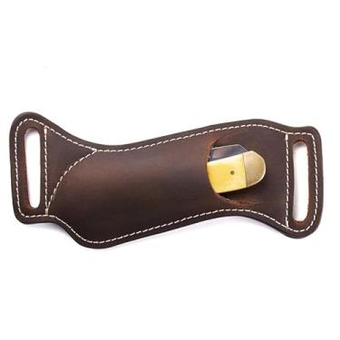 Imagem de AMZNEVO Bainhas de faca de couro para cinto, coldre de faca, bainha de canivete de bolso, bainha de couro EDC para porta-facas dobráveis