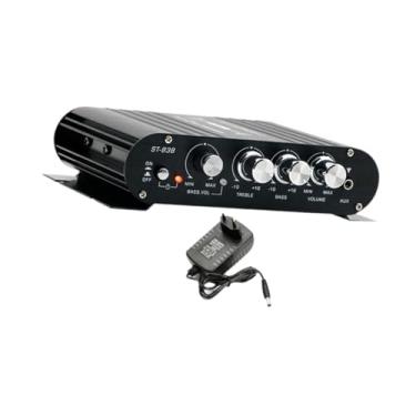 Imagem de Dynwave Amplificador de potência de áudio Amplificador estéreo profissional Amplificador de potência de alta fidelidade para escola, Preto