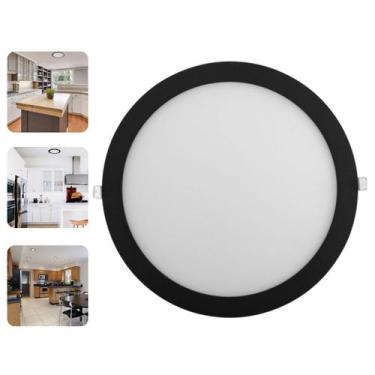 Imagem de Plafon Redondo Embutir 18w Preto Branco Neutro Blumenau