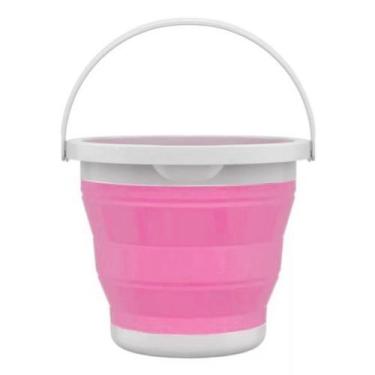 Imagem de Balde retratil de silicone 10l - bazar do saara, ROSA