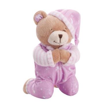 Imagem de Ursinho Que Reza Anjo da Guarda Urso de Pelúcia Azul Buba, Rosa