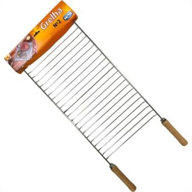 Imagem de Grelha Para Churrasqueira Mor Cromada 2 Cabos 71X30Cm