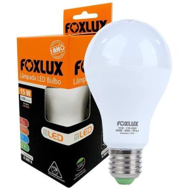 Imagem de Lâmpada Led Bulbo 15W 6500K Bivolt Luz Branca E-27 Foxlux