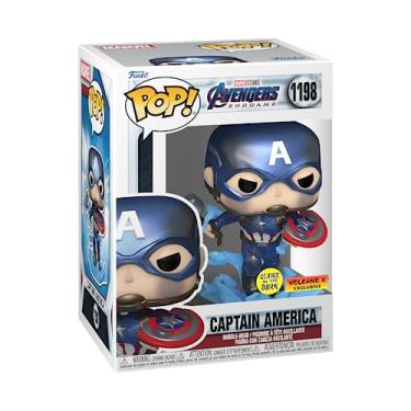 Imagem de Funko POP! Marvel Avengers Endgame Captain America with Broken Shield & Mjolnir (Glow in The Dark & Metallic), Exclusive