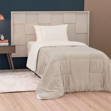 Imagem de Cobertor SOLTEIRO dupla face sherpa manta fleece matelasse - SAFIRA EN