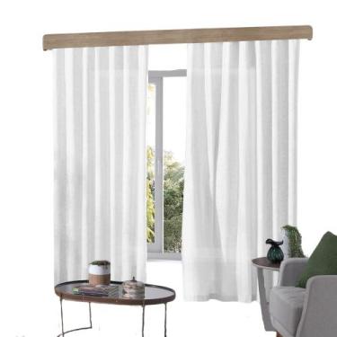 Imagem de Cortina De Trilho 4m X 2,60m Gaze Linho Voil Flame Fina e Leve - Armaz
