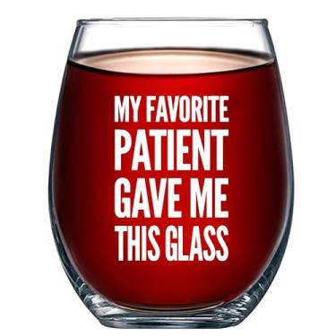 Imagem de My Favorite Patient Gave Me This Glass Doctor Gifts New Family Doctor Appreciation Gift Nurse Dr. PhD Physician Taça de vinho sem haste Copos transparentes para vinho tinto branco 500 ml