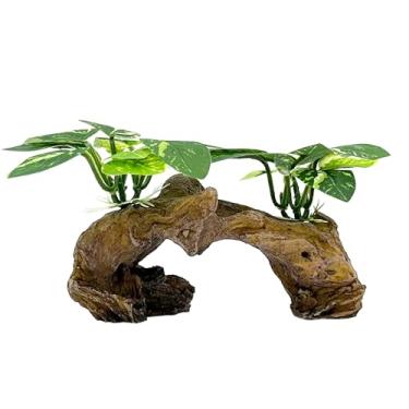 Imagem de Smoothedo-Pets Decorações Para Aquários, Enfeites De Decoração Para Aquários, Almofada De Folhas De Seda Betta, Rede, Caverna De Madeira Flutuante Artificial, Acessórios Para Aquários (Tipo D)