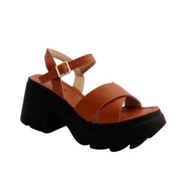 Imagem de Sandália Feminina Plataforma Sola Macia Leve Tratorada Flatform - Verd