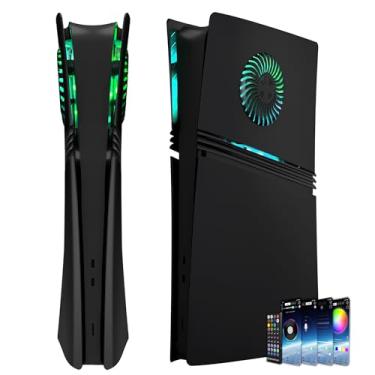 Imagem de Dobewingdelou Placas De Cobertura Para Ps5 Pro Digital Edition Com Faixa De Luz Rgb E Filtro De Poeira Com Saídas De Ar De Resfriamento 400+ Efeitos Led Light Ring Console Face Plate Cover Diy Decor