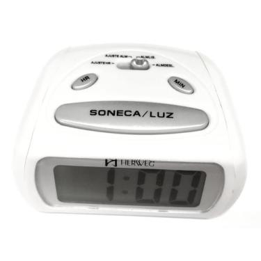 Imagem de Relógio Despertador Digital Herweg 2916, Branco