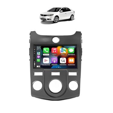 Imagem de Kit Multimídia Cerato 2009 / 2013 Ar Analogico 7 Pol CarPlay AndroidAuto - FirstOption...
