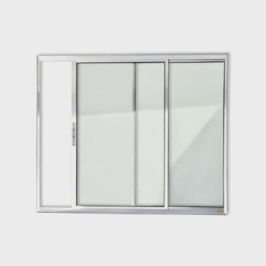 Imagem de Janela de Aluminio de Correr 80x100cm 2 Folhas com Vidro Liso Confort Brimak